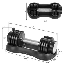Load image into Gallery viewer, Pair of 12.5 Lbs Adjustable Dumbbell with Handle and Weight Plate for Home Gym black
