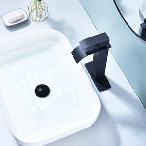 Waterfall Spout Bathroom Faucet,Single Handle Bathroom Vanity Sink Faucet