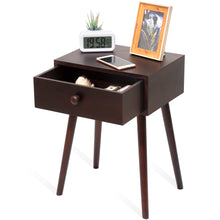 Load image into Gallery viewer, Mid Century Modern Nightstand with 1 Drawer,Brown
