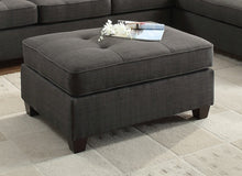 Load image into Gallery viewer, Cocktail Ottoman Dorris Fabric Ash Black Color W Tufted Seats Ottomans

