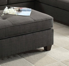 Load image into Gallery viewer, Cocktail Ottoman Dorris Fabric Ash Black Color W Tufted Seats Ottomans

