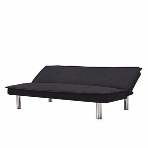 Black Fabric Sofa Bed ， Convertible Folding Futon Sofa Bed Sleeper for Home Living Room .