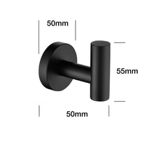 Load image into Gallery viewer, Bathroom Towel Hook Robe Hook Shower Kitchen Wall Hanging Hooks No Drill Wall Mount SUS 304 Stainless Steel Matt Black 6 Pack
