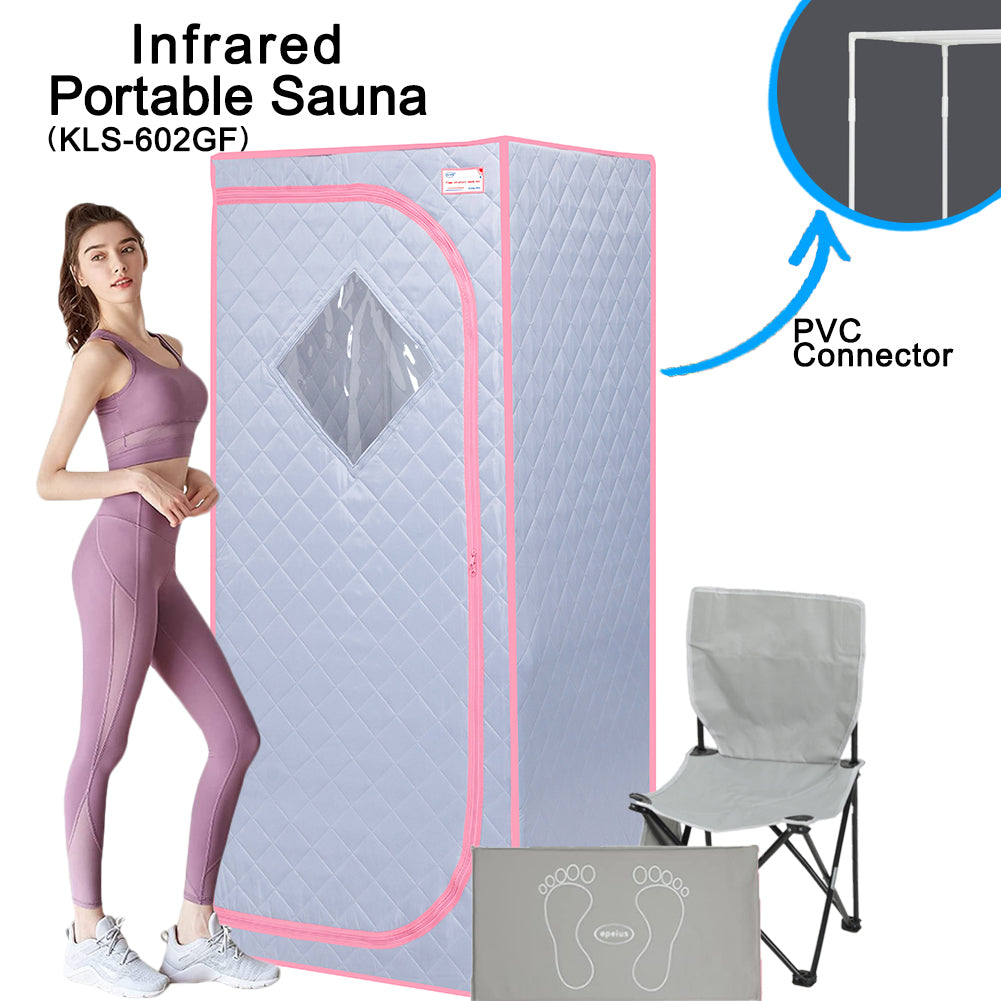 Full Size Grey Infrared Sauna Tent for Sauna Detox at Home PVC Pipe Connector Easy to Install with FCC Certification