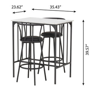 Barstools and Dining Table set 0f 3