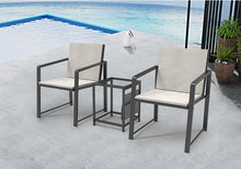 Load image into Gallery viewer, Outdoor Patio Furniture Set  Garden Armchair Coffee Side Table,Black Frame, Modern Design
