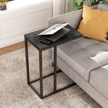 Load image into Gallery viewer, Snack Side Table, C Shaped End Table for Sofa Couch and Bed, Black
