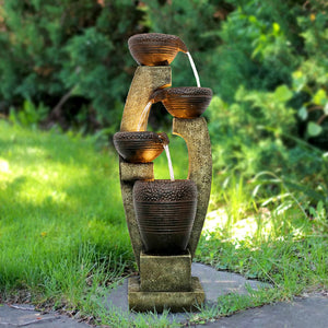 40 inch Outdoor Water Fountain Outdoor Garden Fountain with Contemporary Design