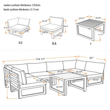 Load image into Gallery viewer, Outdoor sofa 6 pieces+coffee table
