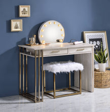 Load image into Gallery viewer, ACME Tyeid Vanity Desk w/USB in Antique White &amp; Gold Finish AC00898
