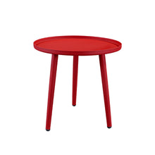 Load image into Gallery viewer, Outdoor Coffee Side Table Aluminum End Table Rust-Resistant 3 Legged Modern Small Table for Living Room Bedroom Patio Garden (Red)
