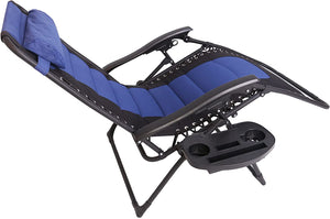BTEXPERT Oversized Padded Zero Gravity Chair Folding Recliner Case Lounge Outdoor Pool Patio Beach Yard Garden Utility Tray Cup Holder