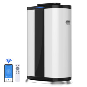 Smart Air Purifier with H13 True HEPA Filter for large rooms up to 3000 Sq.Ft .Capture 99.9% of Pet Daner, Smoke, Dust, Pollen, Formaldehyde. Wisdom WiFi , PM2.5 Monitor, Auto Mode, Movable wheel.
