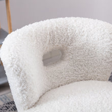 Load image into Gallery viewer, HengMing Accent Chair Lambskin Sherpa Upholstery Open Back Chair for Living Room Bedroom/White
