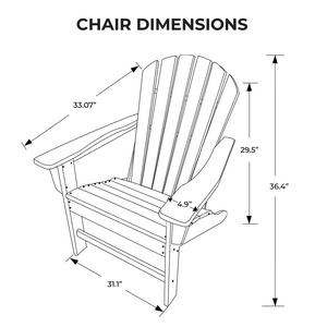 UM HDPE Resin Wood Adirondack Chair - White