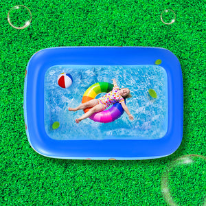 Family Inflatable Swimming Pool Three-layer Printing, Above Ground PVC Outdoor Ocean Toy Pool for Kids, Babies, Adults, 70.8‘’W*55''D*23.6''H
