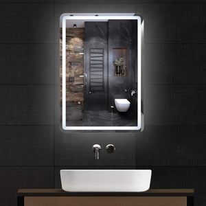 Simple Deluxe 36 x 28 Inch Large Wall Anti-Fog Dimmable LED Bathroom Vanity Makeup Mirror with White/Warm Light（Horizontal/Vertical）, Transparent