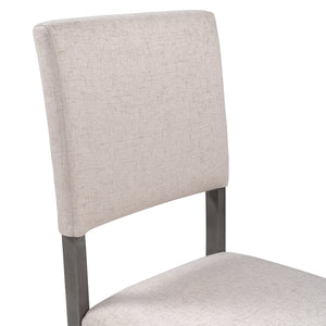 TOPMAX Mid-Century Wood 4 Upholstered Dining Chairs for Small Places, Beige