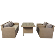Load image into Gallery viewer, U_STYLE Outdoor Patio Furniture Set 4-Piece Conversation Set Wicker Furniture Sofa Set with Grey Cushions
