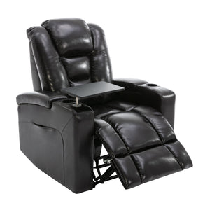 Orisfur. Power Motion Recliner with USB Charging Port and 360° Swivel Tray Table, Home Theater Chair with Cup Holders design and Hidden Arm Storage