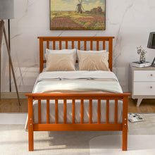 Load image into Gallery viewer, Wood Platform Bed with Headboard and Footboard (Oak)
