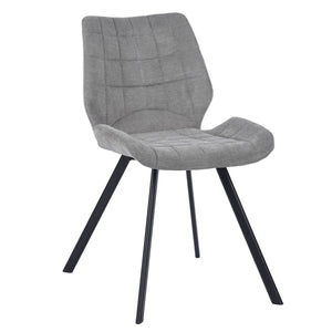 Fabric Dining Chairs, Grey (Set of 2)