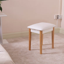 Load image into Gallery viewer, Wooden Vanity Stool Makeup Dressing Stool with PU Seat,White
