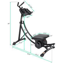Load image into Gallery viewer, 440LBS Deluxe ab machine Folding abdominal crunch coaster Max ab workout equipment for home workouts with Kettlebell style resistance block,black

