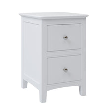 Load image into Gallery viewer, 2 Drawers Solid Wood Nightstand End Table in White
