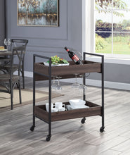 Load image into Gallery viewer, ACME Jerrick Serving Cart, Walnut &amp; Black Finish AC00326
