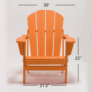 Classic Solid All-weather Folding Plastic Adirondack Chair