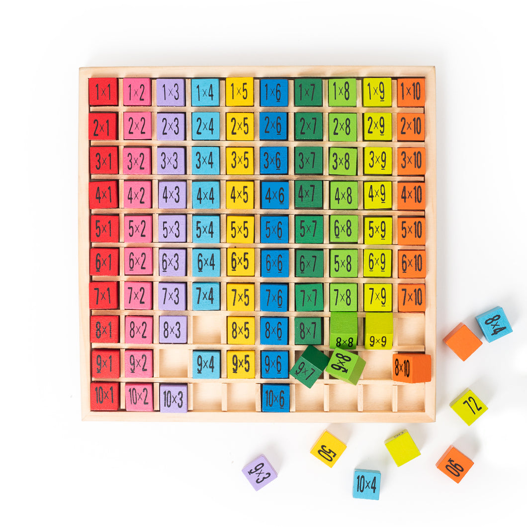 Wooden Multiplication & Math Table Board Game，Kids Montessori Preschool Learning Toys Gift（40 PCS an order）