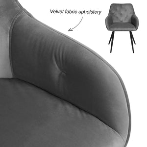 Velvet Arm Chair/ Dinning Chair (Set of 2)