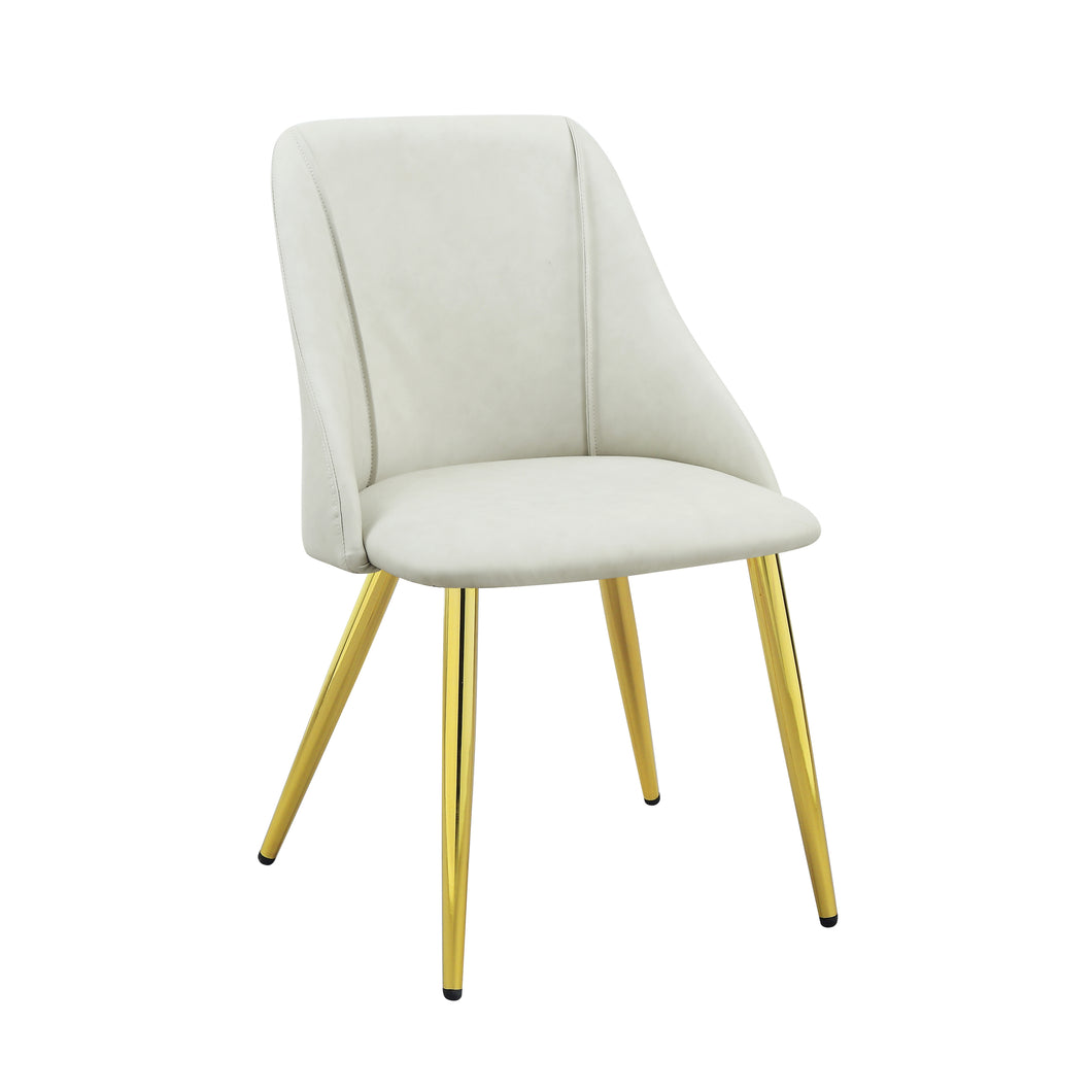 ACME Gaines Side Chair(Set-2), White PU DN01259