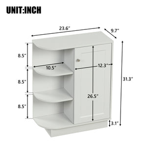 Open Style Shelf Cabinet with Adjustable Plates Ample Storage Space Easy to Assemble, Gray