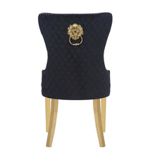 Load image into Gallery viewer, Simba Chair with Gold Legs Black
