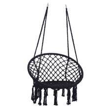 Load image into Gallery viewer, Hammock Chair with Stand - Indoor or Outdoor Use - Durable 300 Pound Capacity,Black And Black

