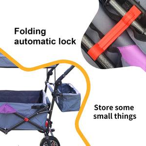 Push & Pull Utility Folding Wagon with Removable Canopy