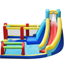 Load image into Gallery viewer, Inflatable Playground Backyard Water Park with Climbing Wall, Splash Pool, Water Cannon, Basketball Rim, Soccer Goal, Heavy Duty Blower, Water Sprinkler, for Outdoor Summer Fun
