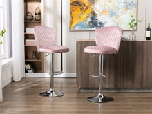 Load image into Gallery viewer, COOLMORE  Bar Stools with Back and Footrest Counter Height Dining Chairs Set of 2
