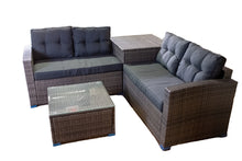 Load image into Gallery viewer, DH Frangio 4 Piece Outdoor Sectional Seating Set with Storage Bin
