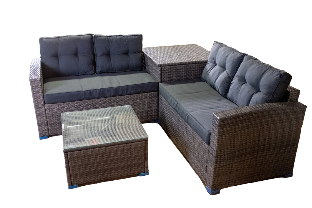 DH Frangio 4 Piece Outdoor Sectional Seating Set with Storage Bin
