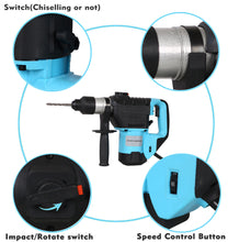 Load image into Gallery viewer, Rotary Hammer 1100W(Blue + Black) 1-1/2&quot;  SDS Plus Rotary Hammer Drill 3 Functions
