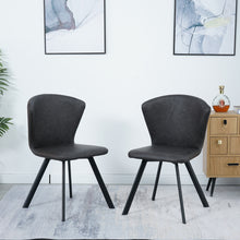 Load image into Gallery viewer, Modern luxury home furniture dining room chairs black legs PU dining chairs(Set of 2)
