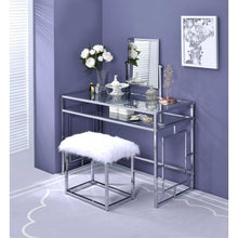 Load image into Gallery viewer, ACME Carenze II Curio Cabinet in White Faux Fur &amp; Chrome 90314
