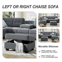 Load image into Gallery viewer, Orisfur. Sectional Sofa with Reversible Chaise Lounge, L-Shaped Couch with Storage Ottoman and Cup Holders
