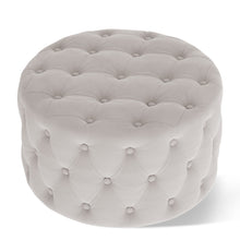 Load image into Gallery viewer, [New] 29.5&quot;Wide Classic Button Tufted Velvet Round Ottoman Living Room Footrest Without Storage

