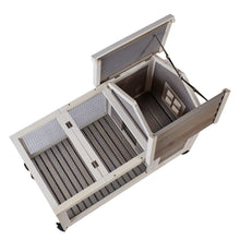 Load image into Gallery viewer, Wooden Rabbit Hutch 40.7&quot; L x 23.4&quot; W x 30&quot; H, Bunny Cage  with 4 Wheels
