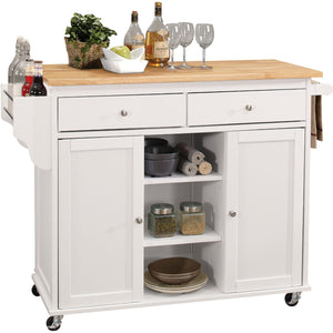 ACME Tullarick Kitchen Cart, Natural & White 98305