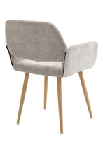 Load image into Gallery viewer, Fabric Upholstered Side Dining Chair with Metal Leg(Beige fabric+Beech Wooden Printing Leg),KD backrest
